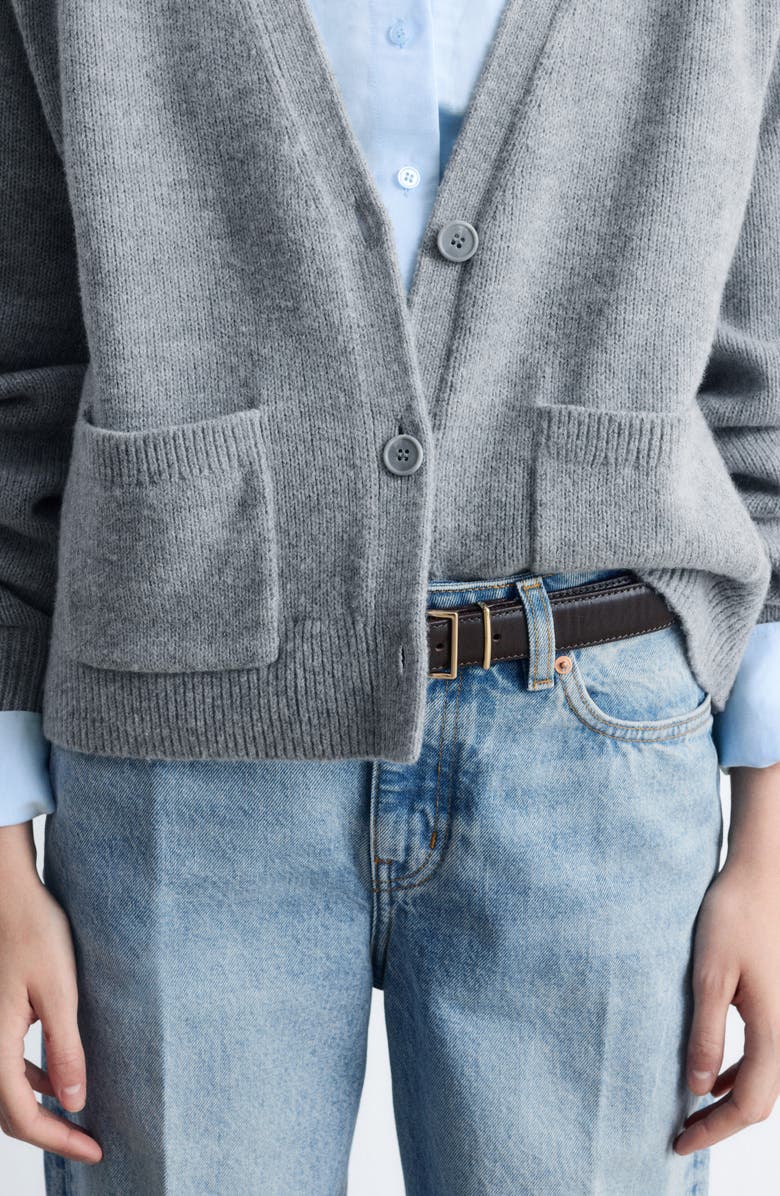 & Other Stories Patch Pocket Wool & Cotton Cardigan, Alternate, color, Grey Medium Dusty