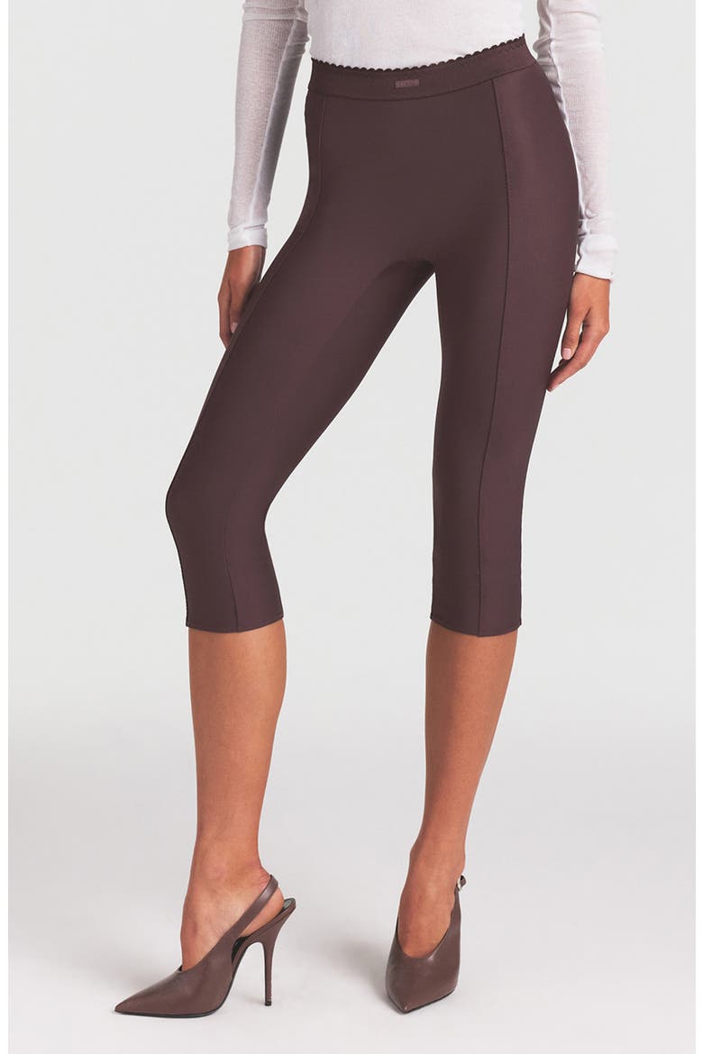 High Waist Capri Pants, Main, color, RAISIN