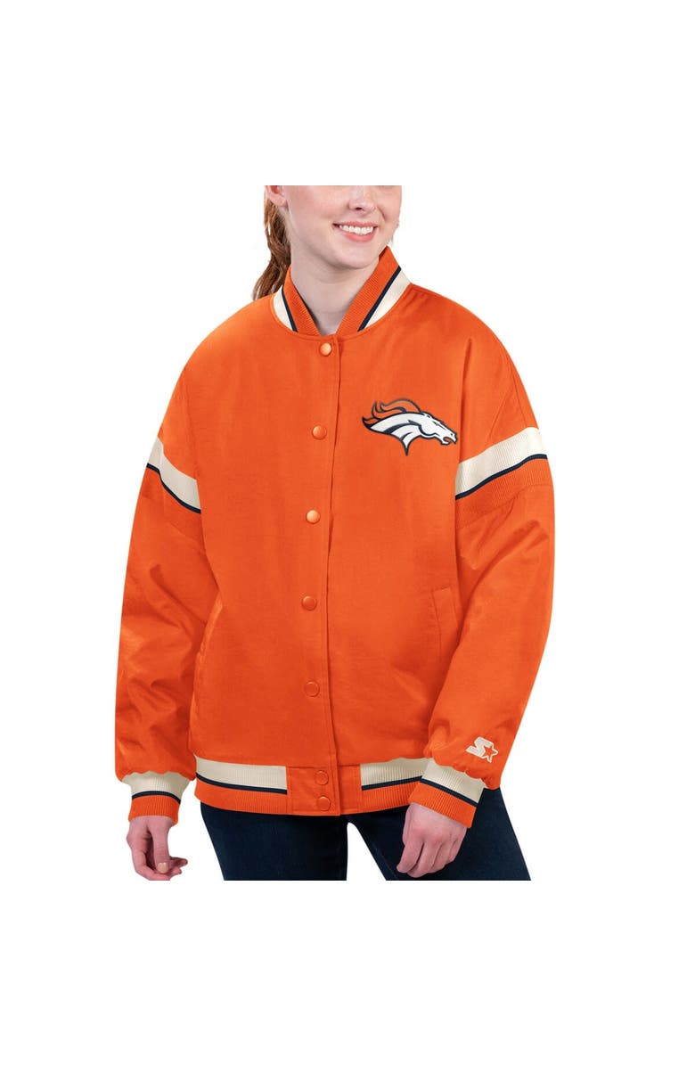 STARTER Women's Starter Orange Denver Broncos Tournament Full-Snap Varsity Jacket, Alternate, color, 