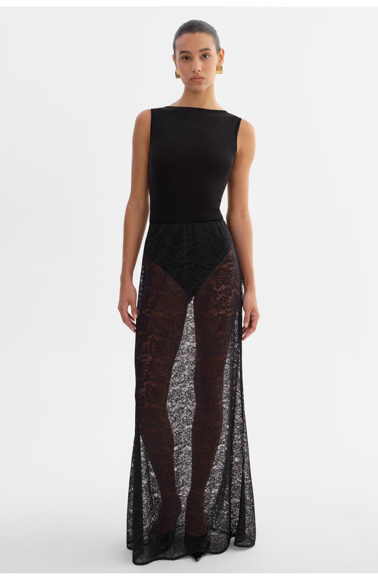 LAMARQUE Ren | Lace Maxi Skirt, Alternate, color, Black