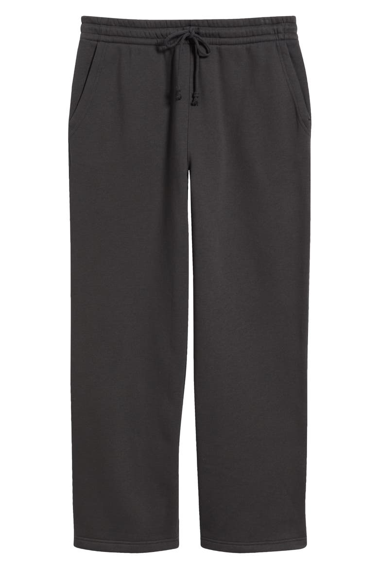 Straight Leg Fleece Sweatpants, Alternate, color, BLACK FADED
