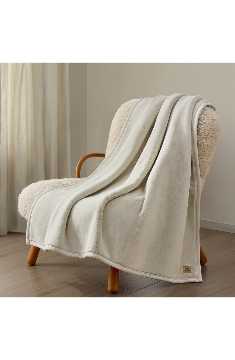 UGG<sup>®</sup> Salt Creek Faux Fur Throw Blanket, Alternate, color, Bluff