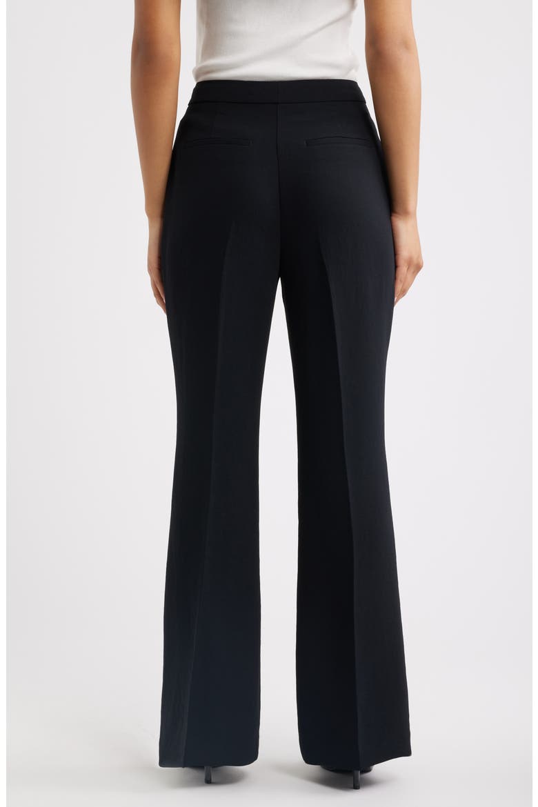 Curator Crepe Flare Leg Trousers, Alternate, color, BLACK
