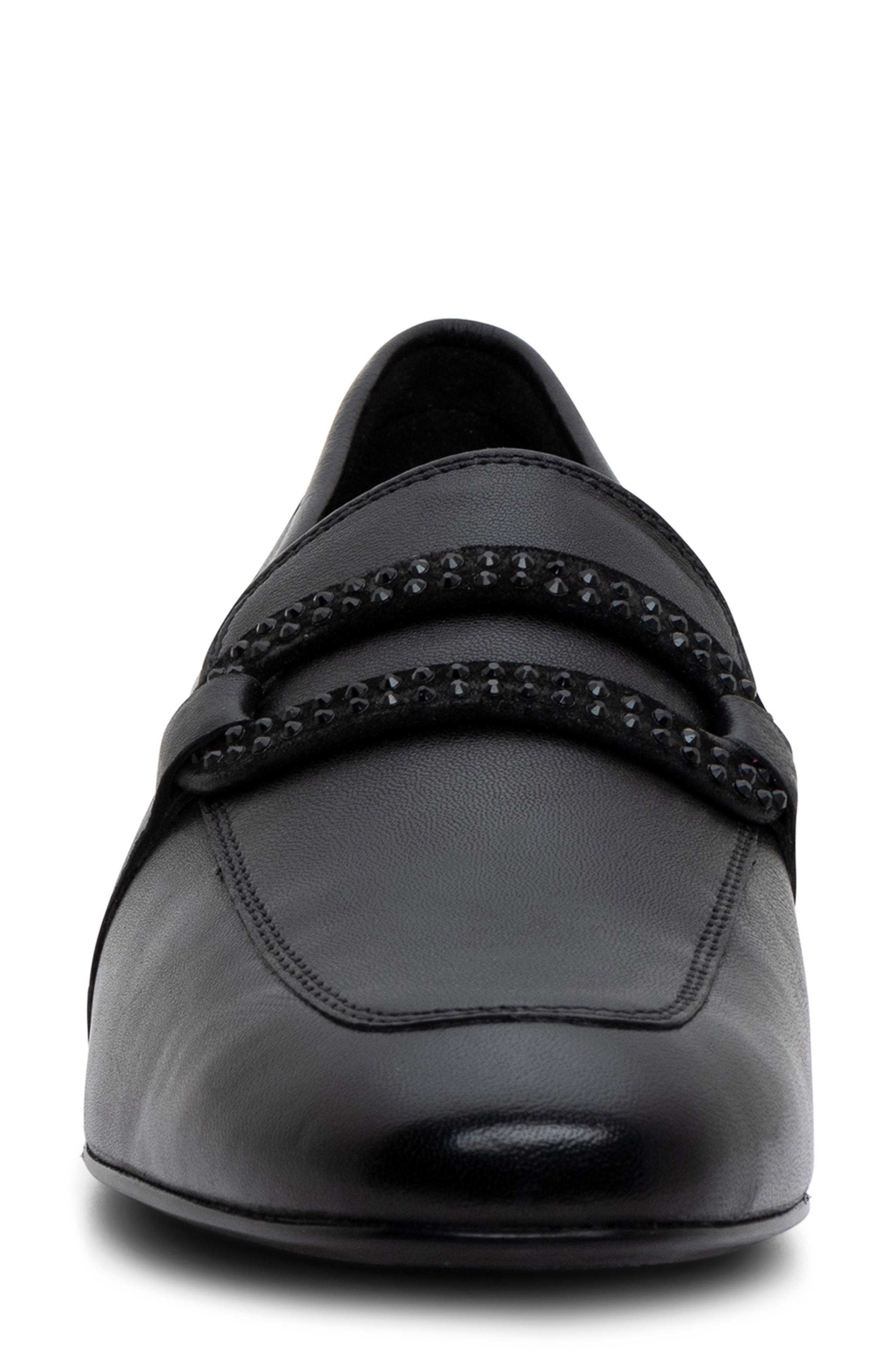ara Lynda Rhinestone Loafer, Alternate, color, Black