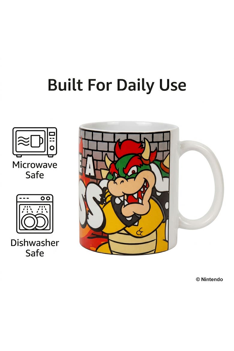 11 oz Super Mario Like a Boss Bowser Ceramic Mug, Alternate, color, White