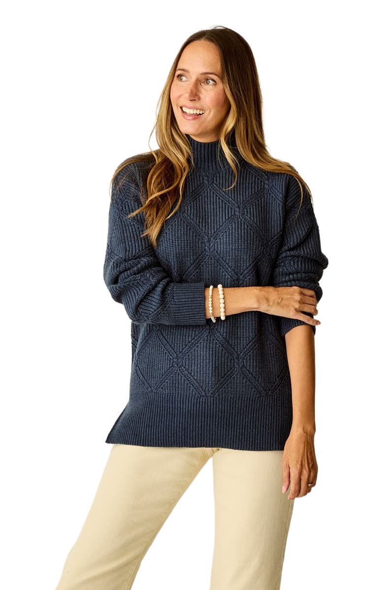 Carve Designs Woodward Allover Sweater, Main, color, Navy Heather