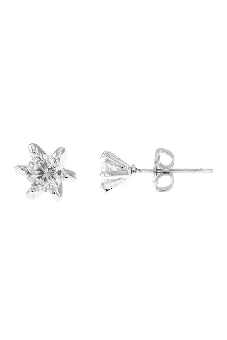 Mini CZ Star Stud Earrings, Main, color, CLEAR-SILVER