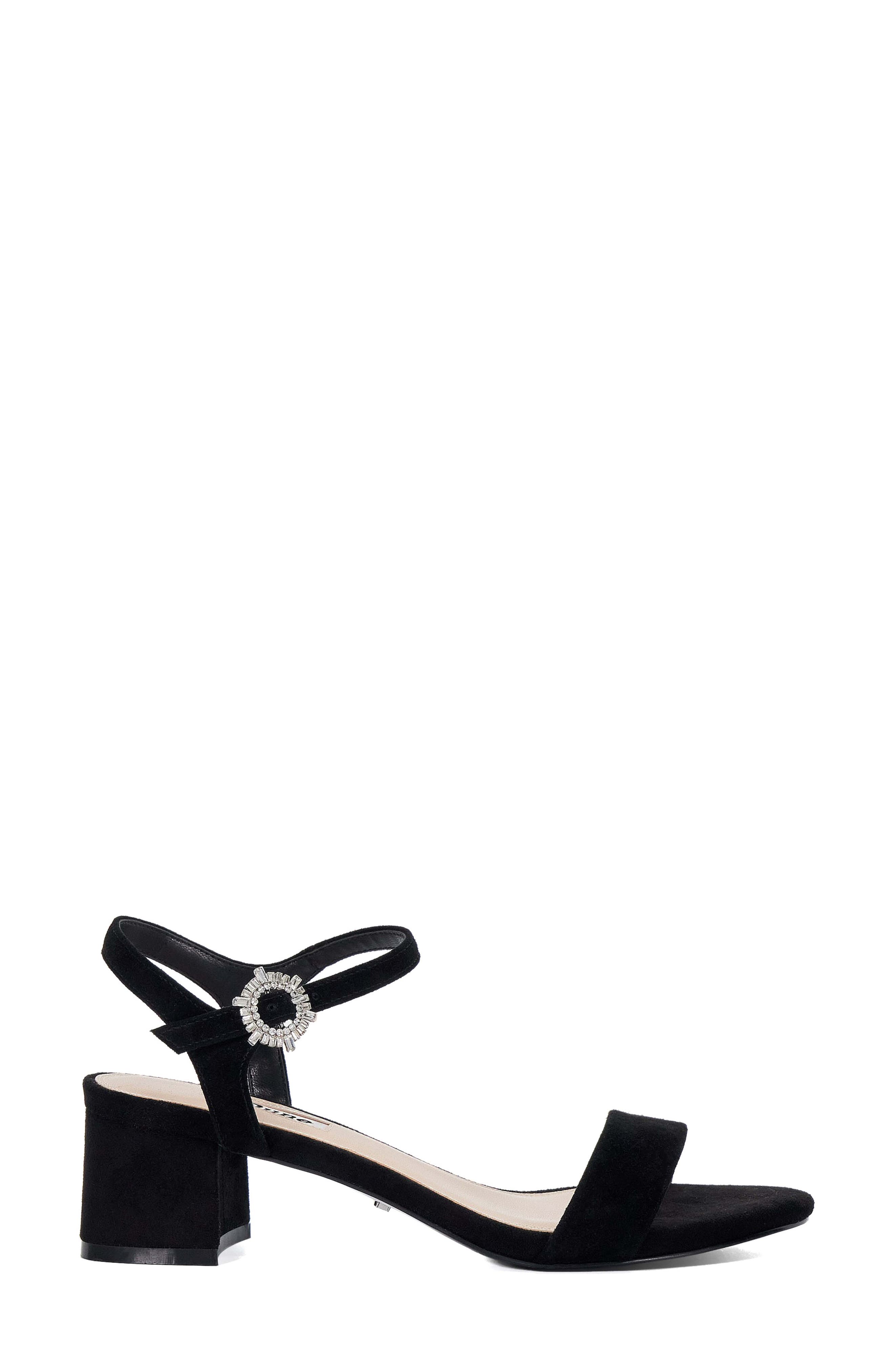 Dune London Measure Ankle Strap Sandal, Alternate, color, Black