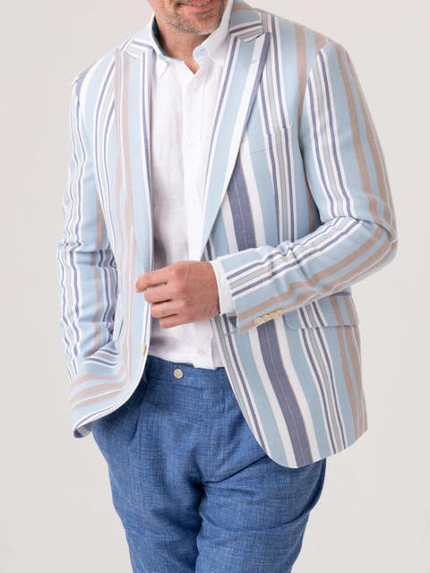 Striped Kikoy Cotton Blazer