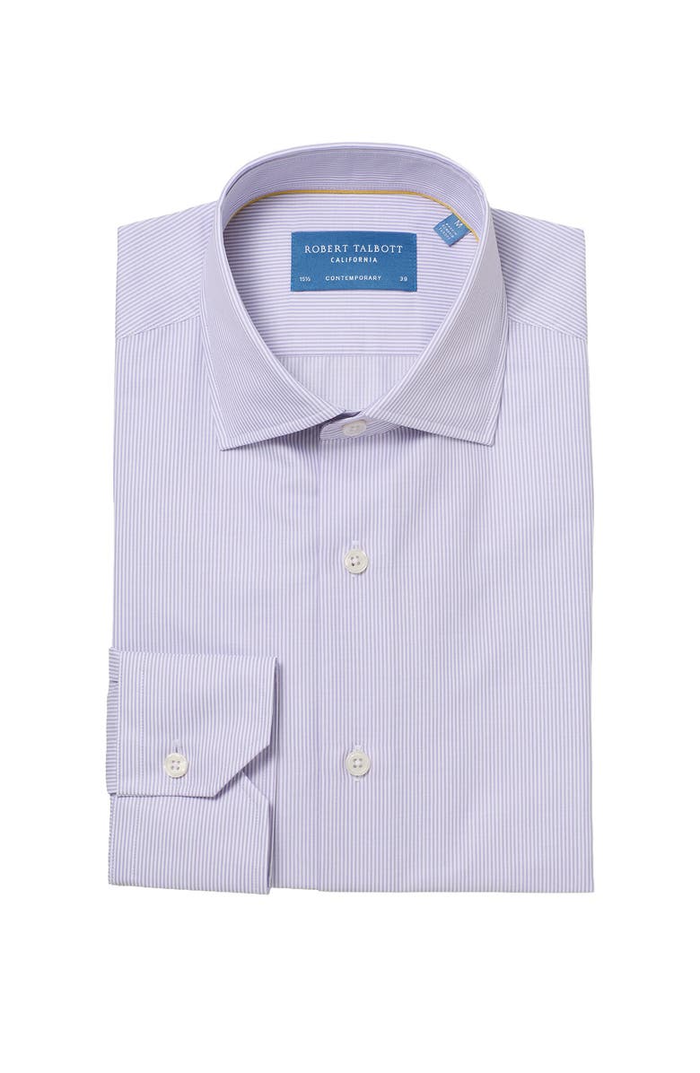 Robert Talbott Reynolds Contemporary Stripe Twill Shirt, Main, color, Lavender