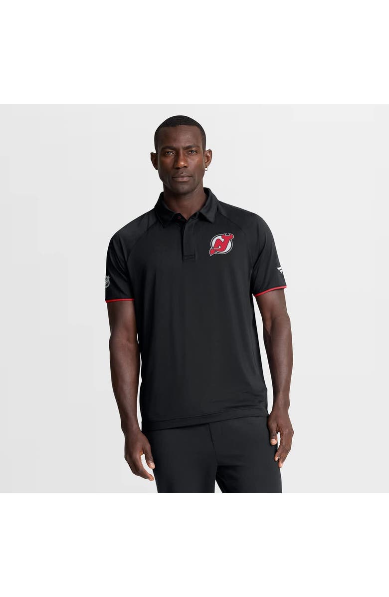 FANATICS Men's Fanatics Black New Jersey Devils Authentic Pro Rink Raglan Polo, Main, color, Black
