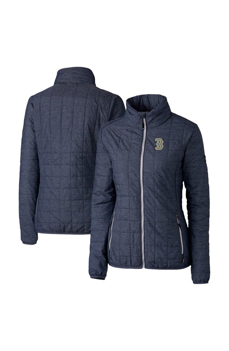 Cutter & Buck Women's Cutter & Buck  Anthracite Boston Red Sox City Connect Rainier PrimaLoft Eco Insulated Full-Zip Puffer Jacket, Main, color, 