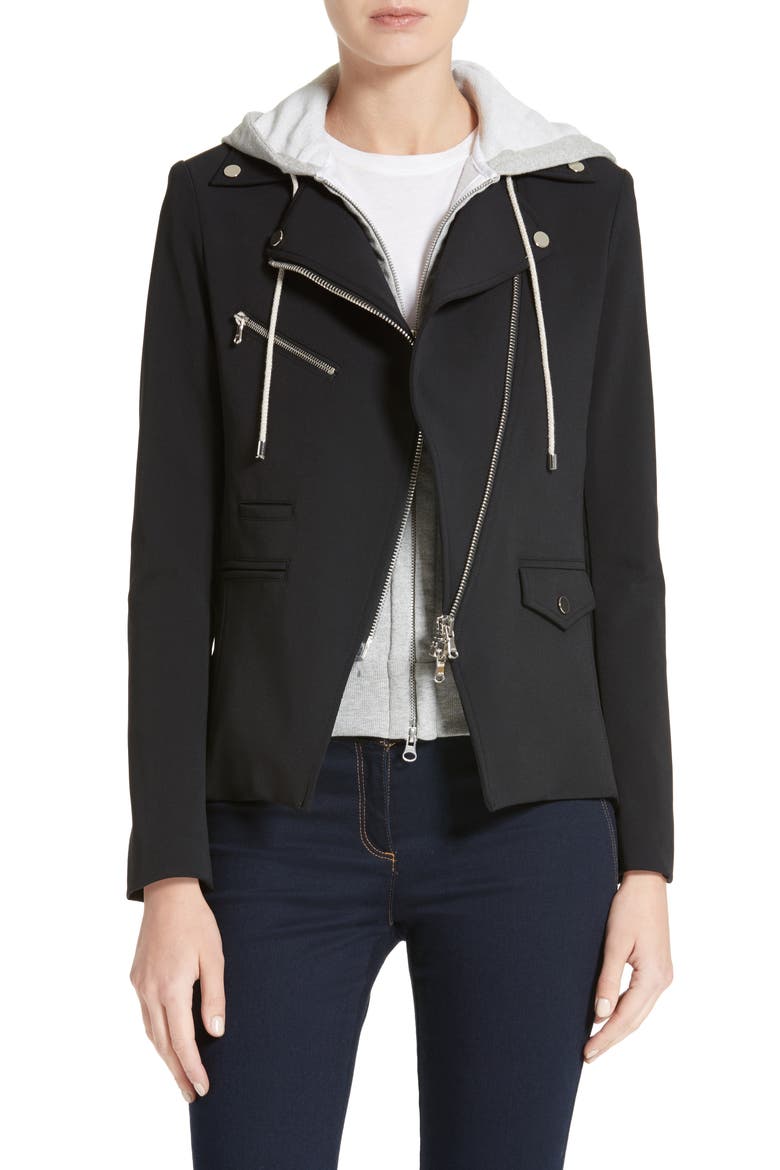 Hadley Neoprene Moto Jacket, Main, color, BLACK
