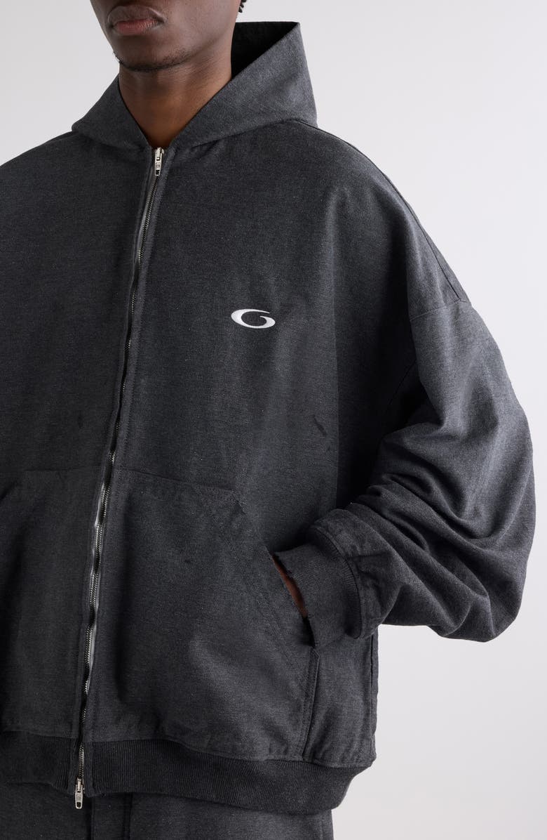 Balenciaga Trompe l'Oeil Hoodie, Alternate, color, 1140 Anthracite