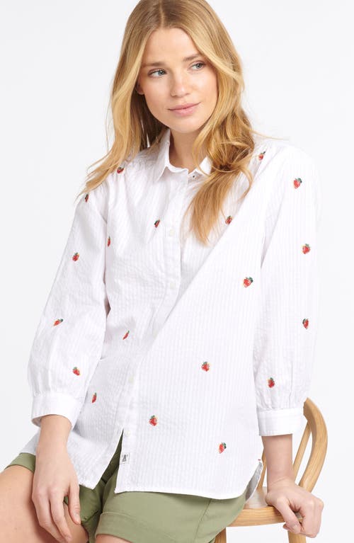 Barbour Sandridge Embroidered Button-up Shirt In White