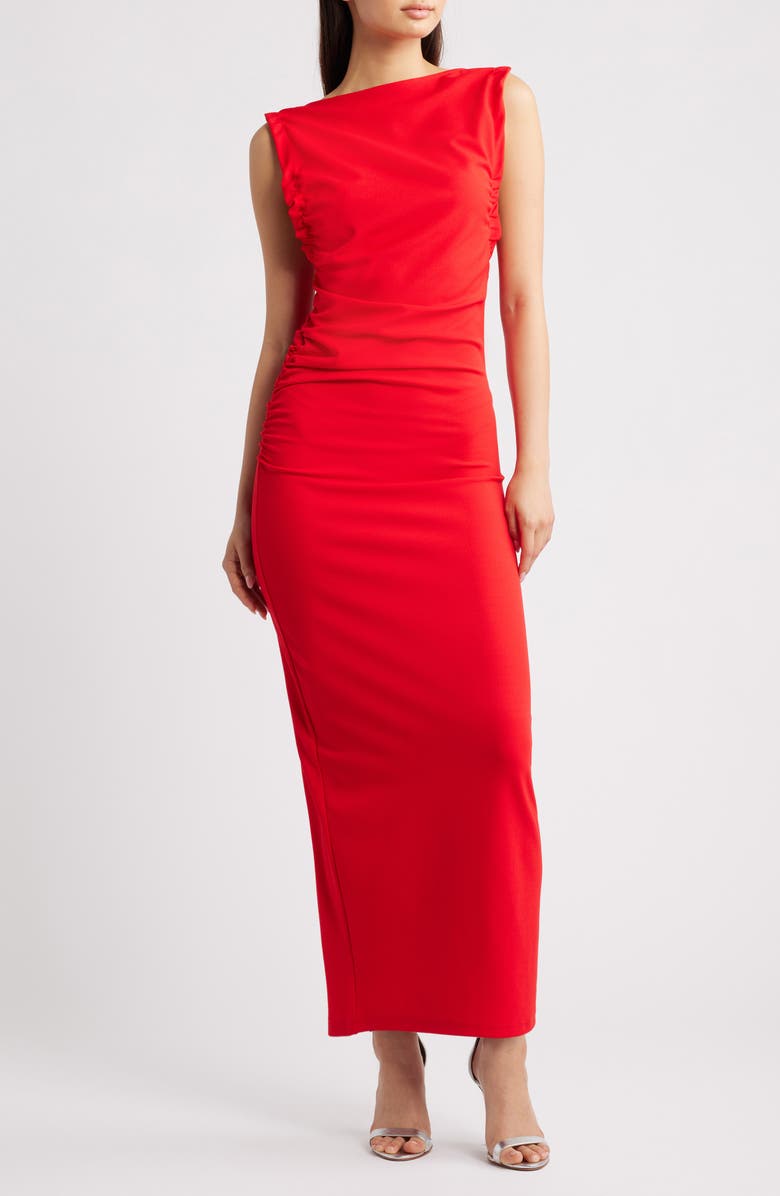 ICHI Ihmatine Maxi Dress, Main, color, Red