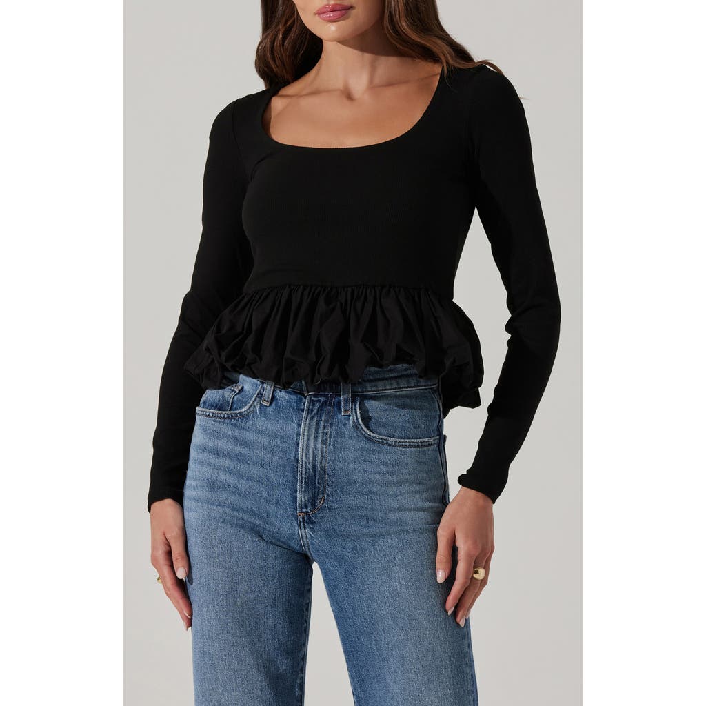 Astr The Label Bubble Peplum Top