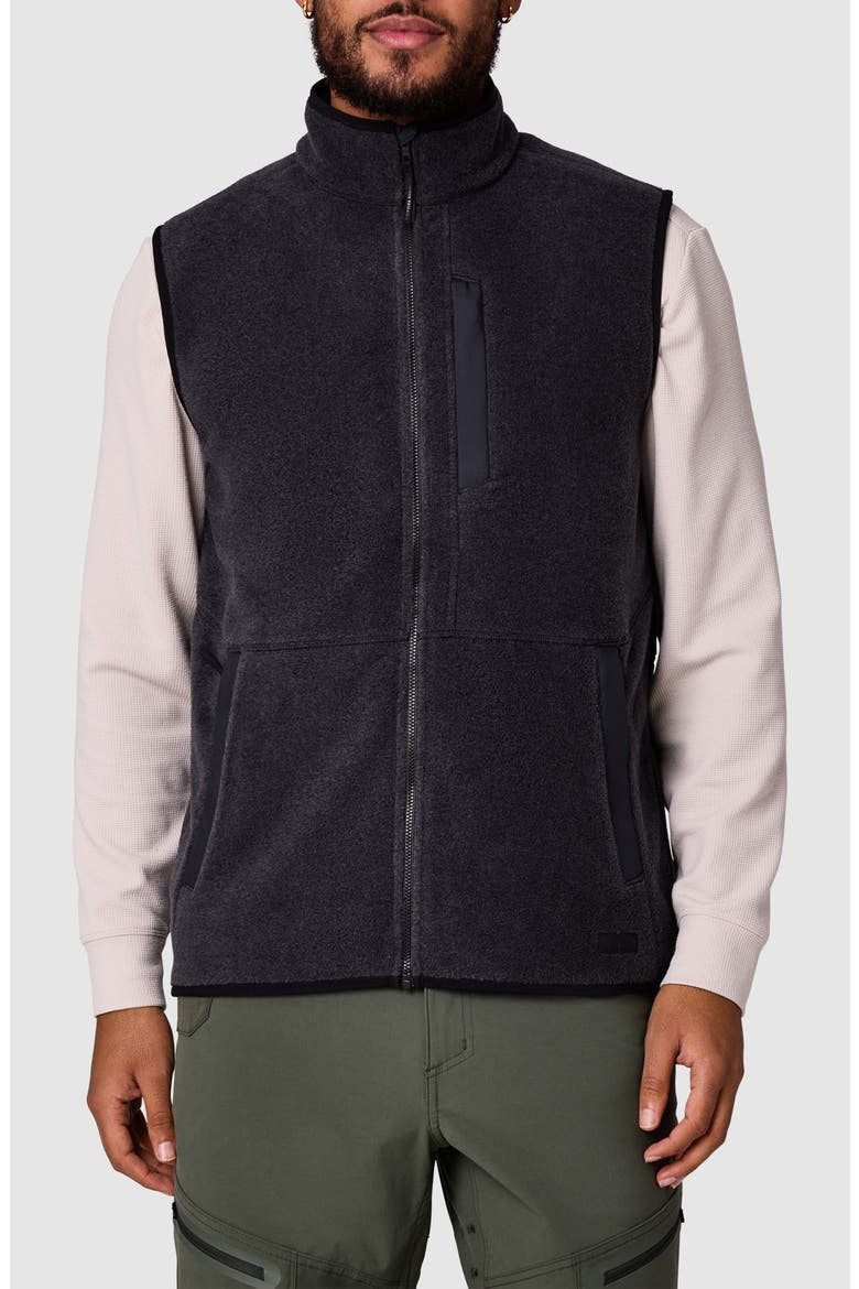Deming Fleece Vest, Main, color, BLACK