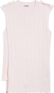 Jil Sander Asymmetric Cotton Rib Wrap Sweater Vest