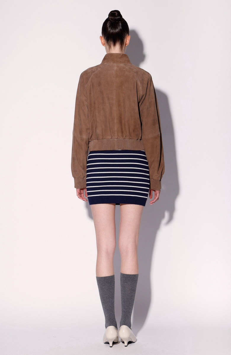 Walter Baker Bowie Suede Bomber Jacket, Alternate, color, Toffee Suede