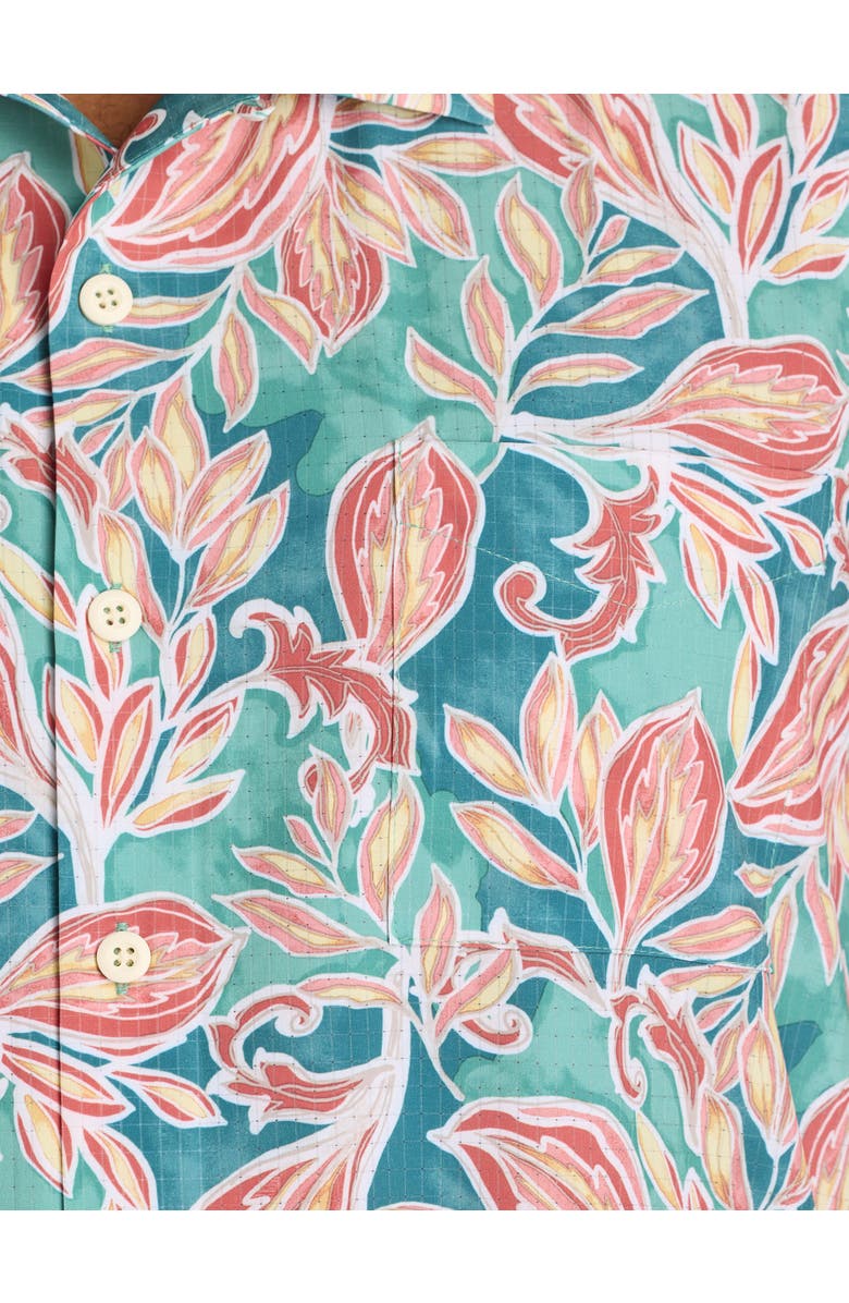 Tommy Bahama Big & Tall Coast Wild Vines IslandZone<sup>®</sup> Sport Shirt, Alternate, color, Large Teal