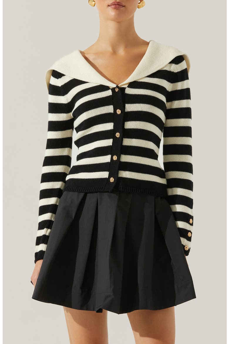 ASTR the Label Analissa Stripe Collar Cardigan (Women) | Nordstromrack