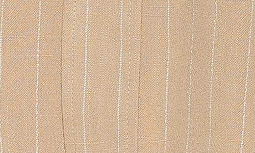 Alexia Admor Amber Stripe High-low Button-up Shirt In Beige Stripe