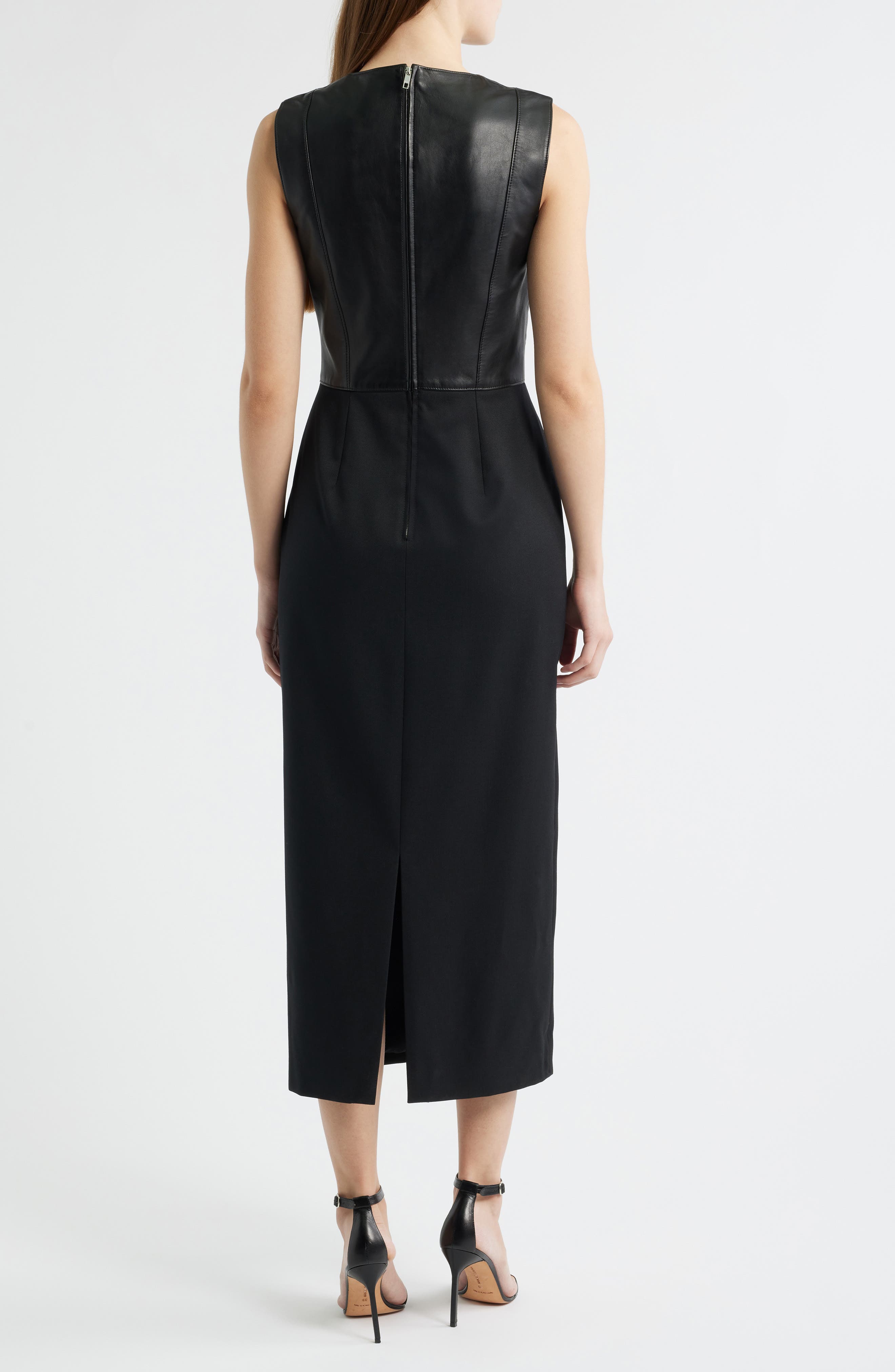 Drumialda Wool & Leather Column Dress - image 2