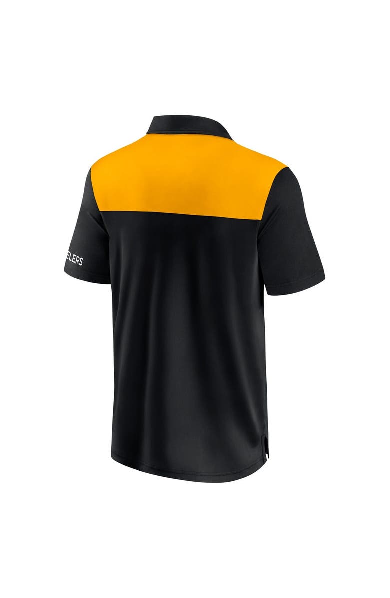 FANATICS Men's Fanatics  Black/Gold Pittsburgh Steelers Colorblock Polo, Alternate, color, 