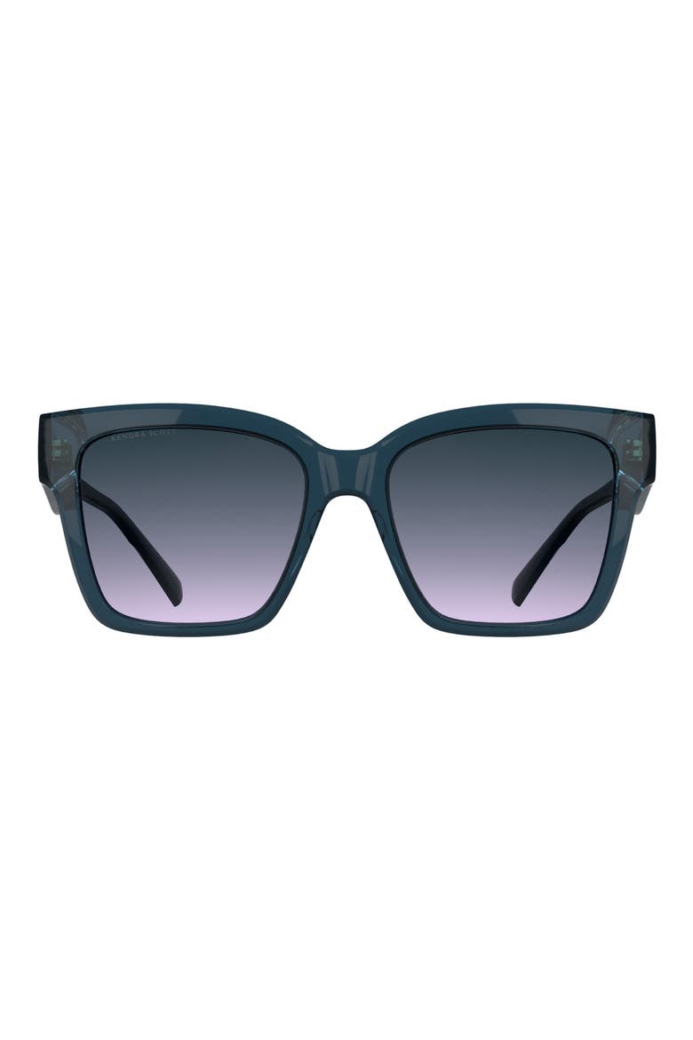 Dira 56mm Rectangular Sunglasses, Main, color, BLUE