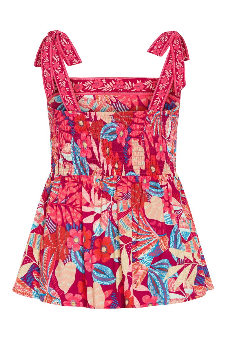 Paradiso Print Tie Strap Peplum Tank, Alternate, color, PARIDISO