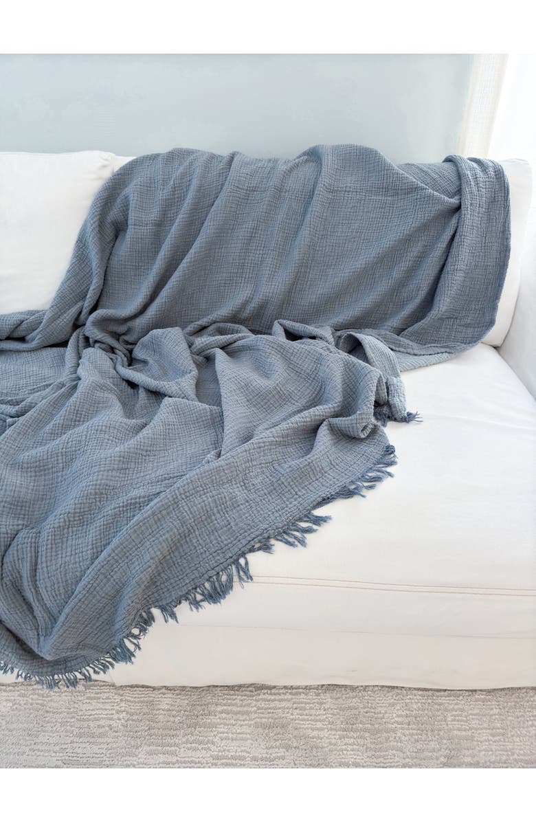 Anaya Crinkled Turkish Cotton Cuddle Throw, Alternate, color, Charcoal Grey