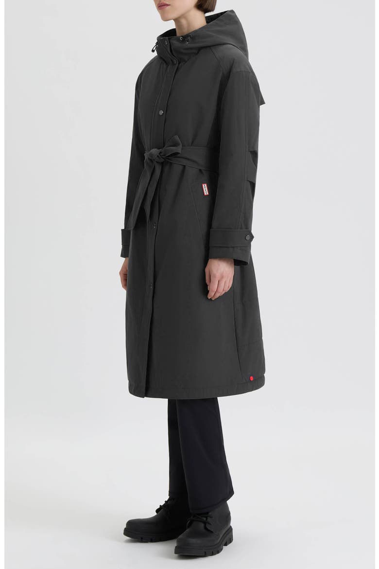 Violet Hooded Long Trench Coat, Alternate, color, BLACK