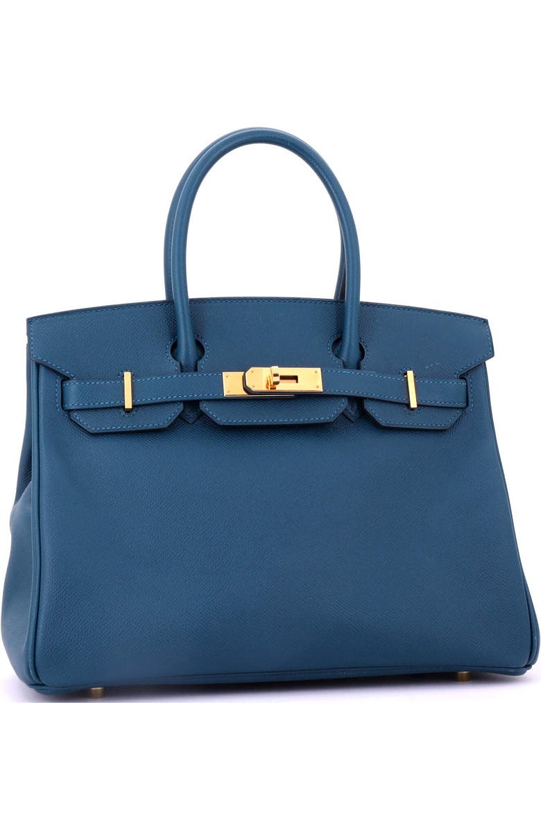 Pre-Owned Hermes Birkin Handbag Blue Epsom with Gold Hardware 30, Alternate, color, Colvert