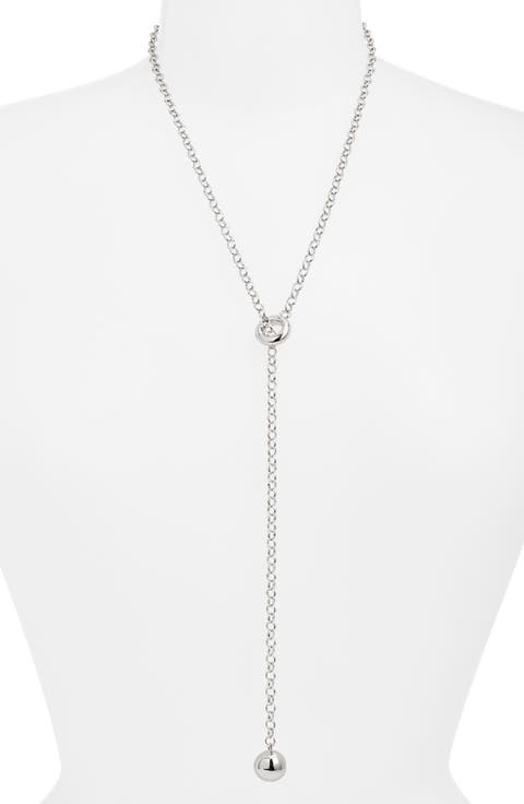Orb Drop Lariat Necklace