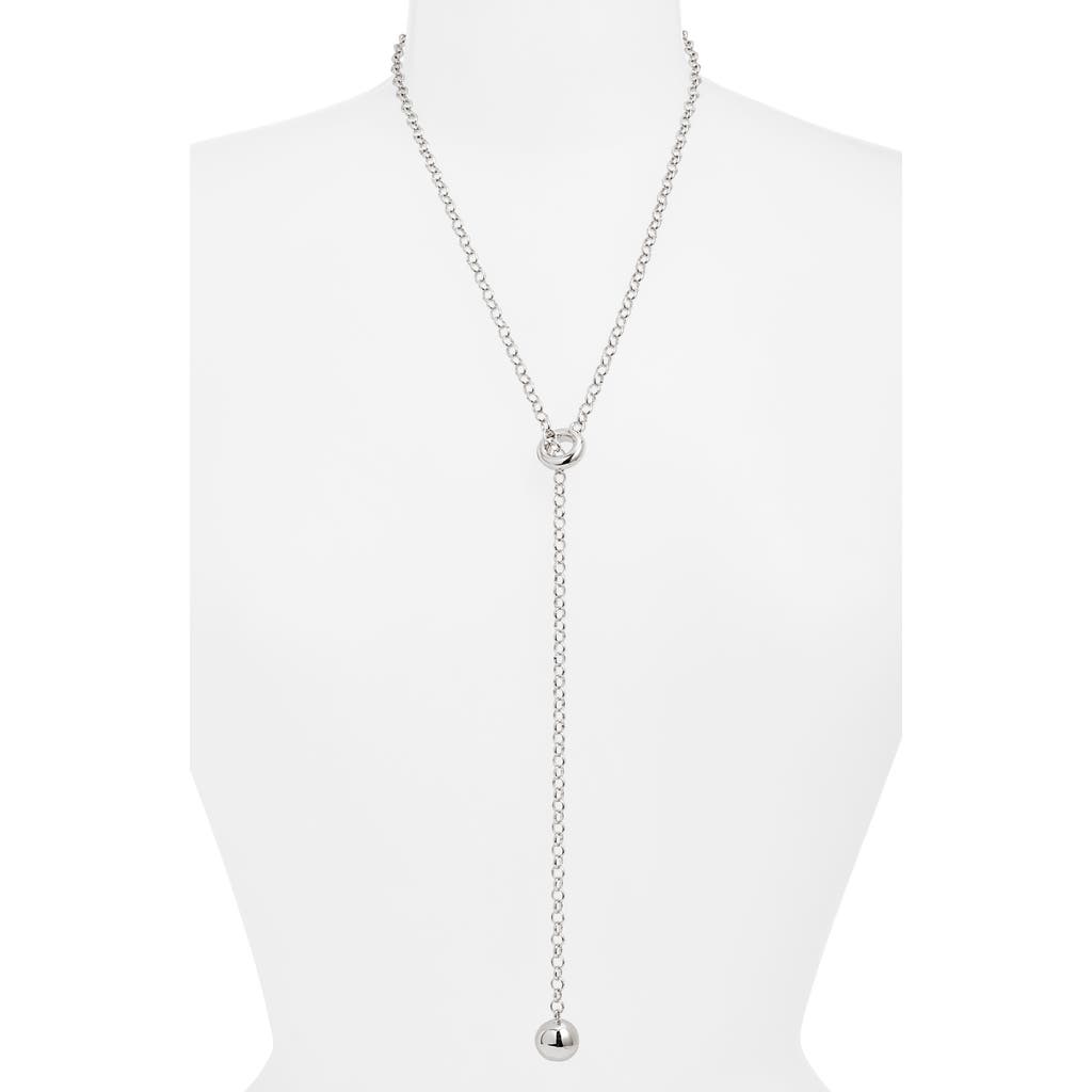 Open Edit Orb Drop Lariat Necklace In Gray