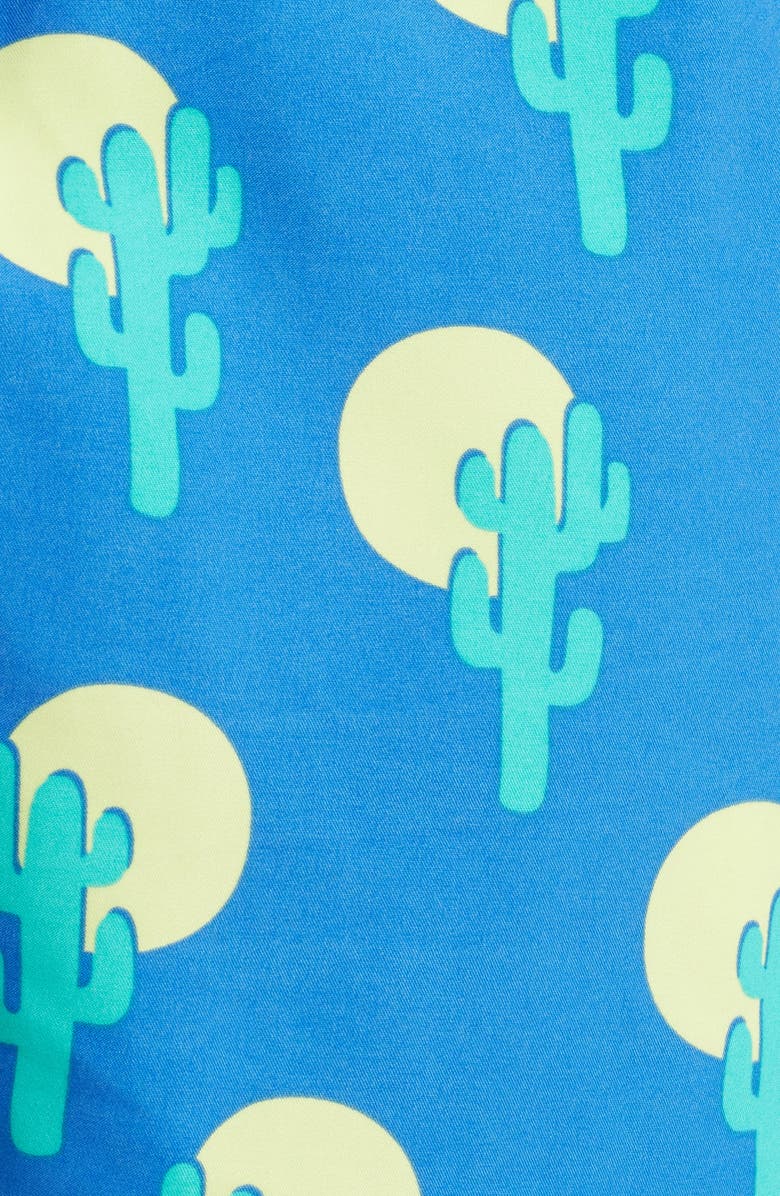 Tom & Teddy Cactus Swim Trunks, Alternate, color, Blue & Green