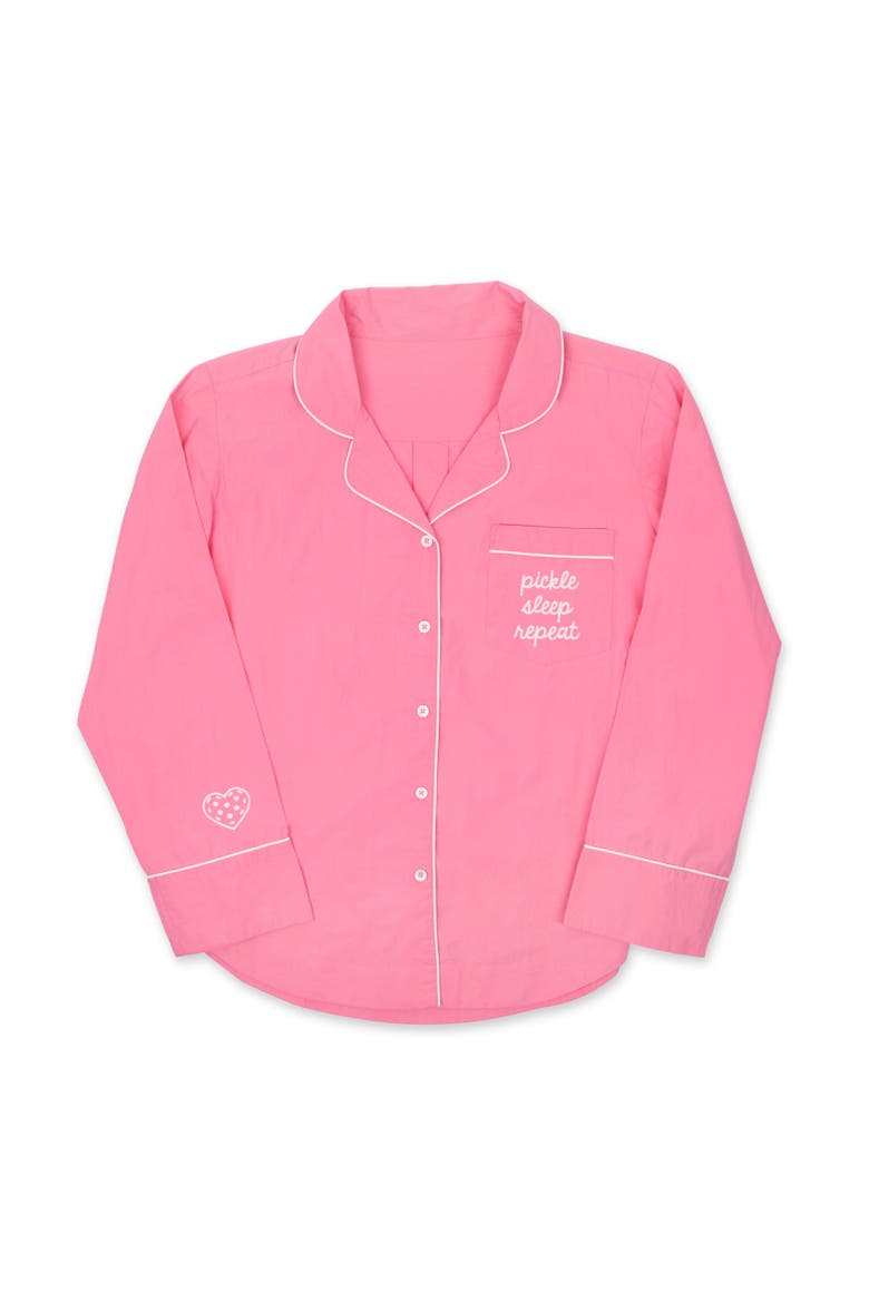 Long Pajama Set, Alternate, color, Pink Pickle Sleep Repeat