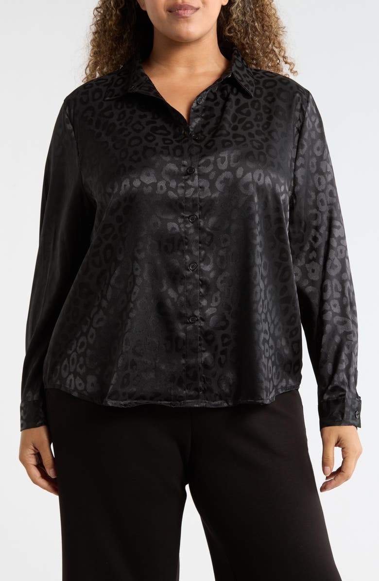 Forgotten Grace Long Sleeve Button-Up Shirt, Main, color, Black