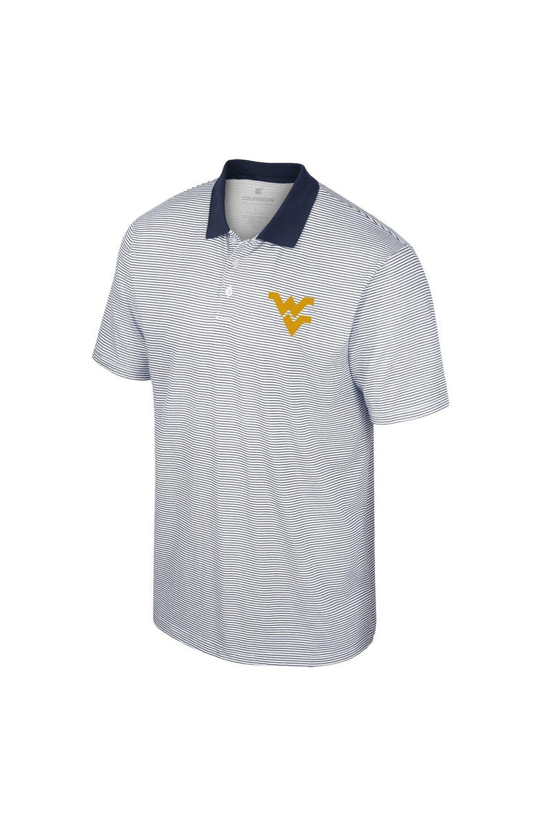 COLOSSEUM Men's Colosseum White/Navy West Virginia Mountaineers Print Stripe Polo, Alternate, color, 