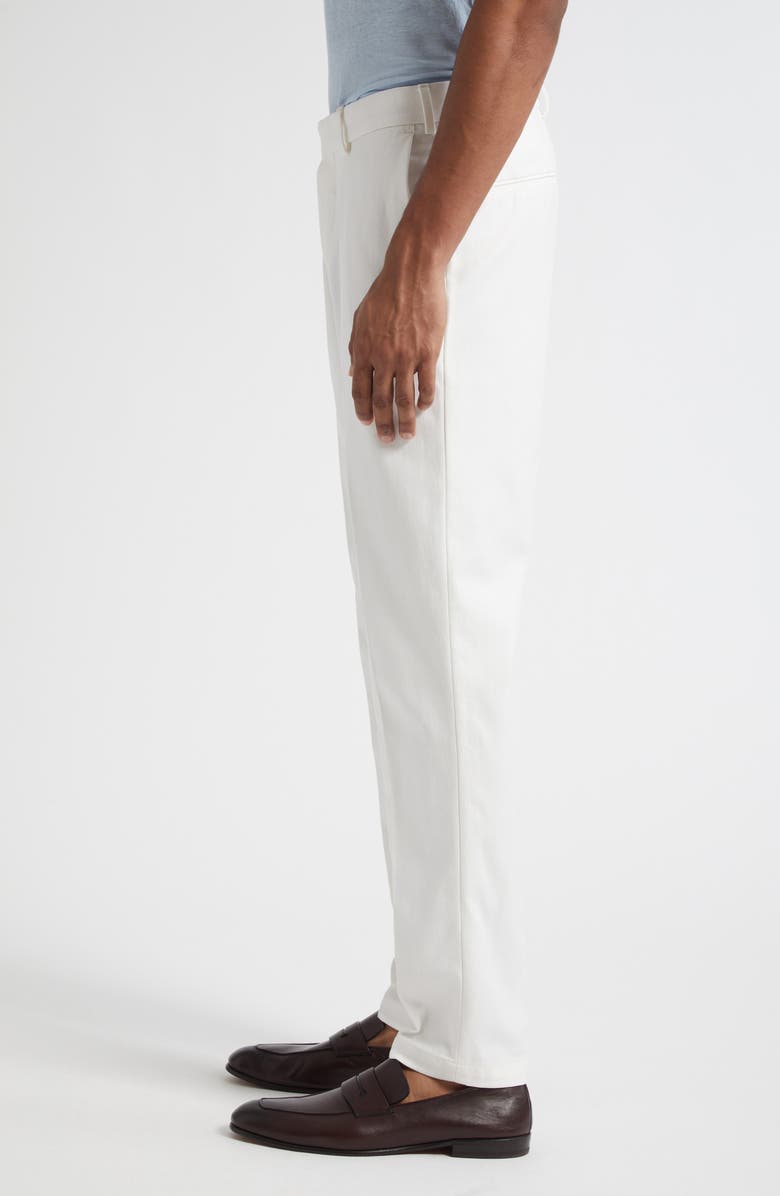 Thom Sweeney Flat Front Cotton Chinos, Alternate, color, White