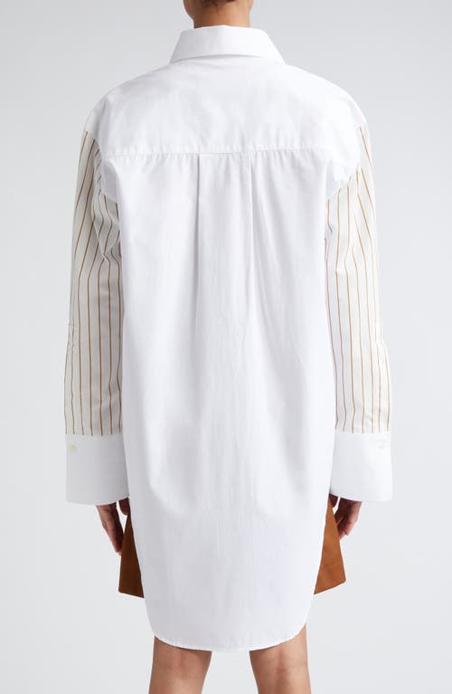 Shop Rohe Róhe Reimagined Cotton Banker Shirt In Caramel Stripe