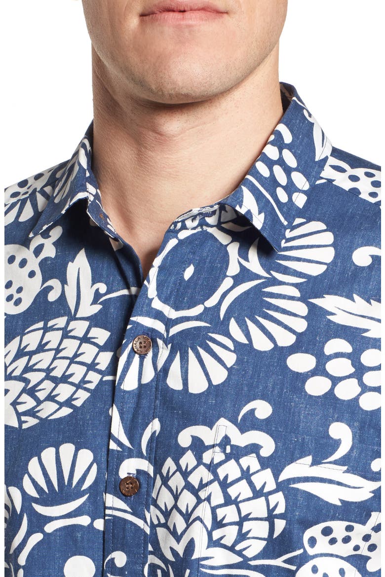 Duke's Pareo Trim Fit Sport Shirt, Alternate, color, NAVY