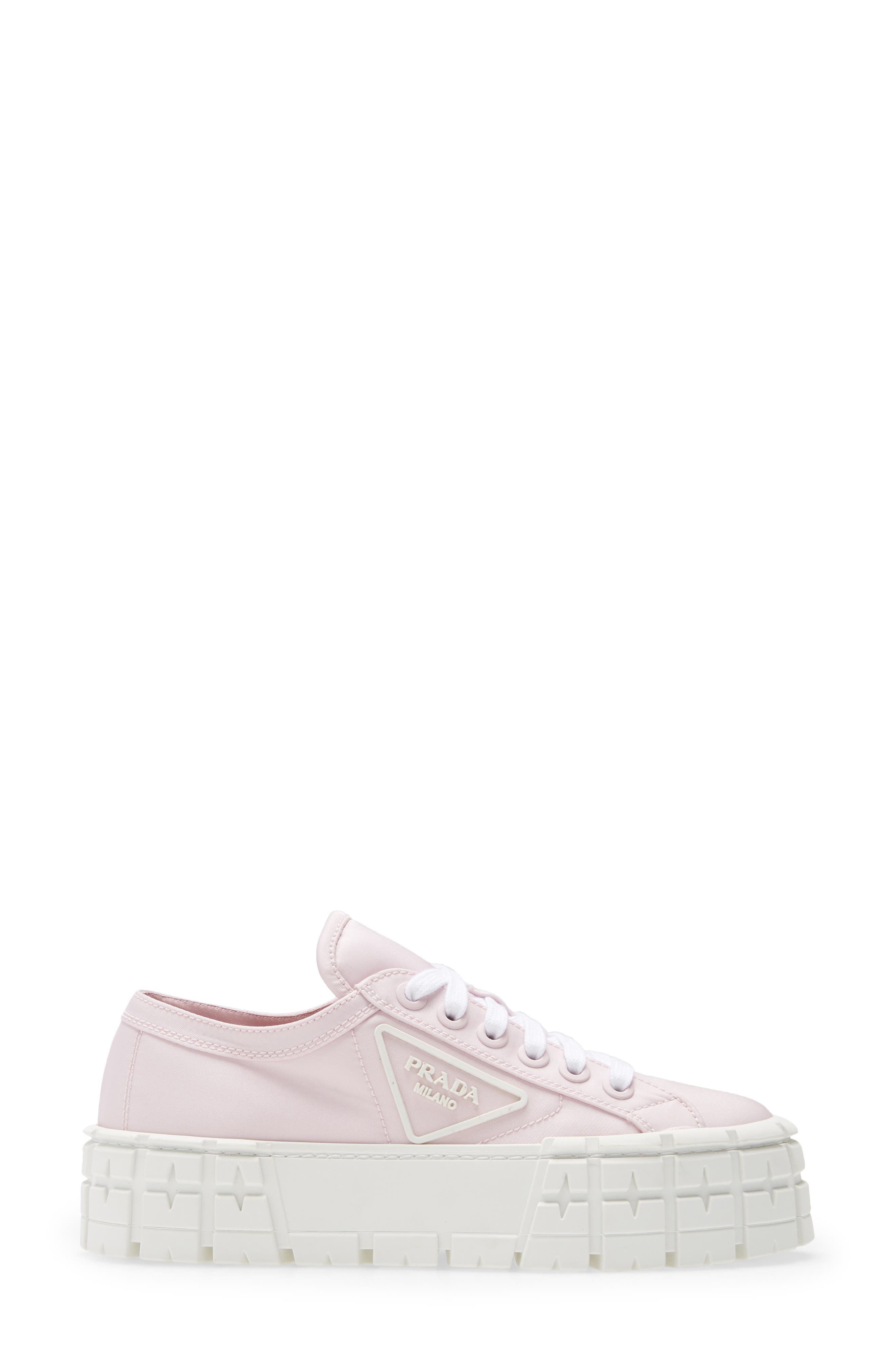 Prada Double Wheel Platform Sneaker, Alternate, color, Alabastro
