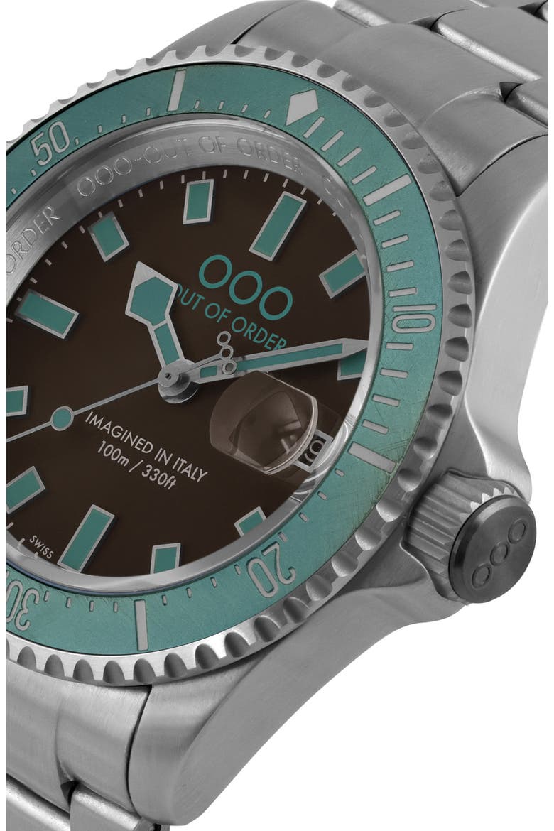 Casanova Bracelet Watch, 44mm, Alternate, color, TURQUOISE AND BROWN