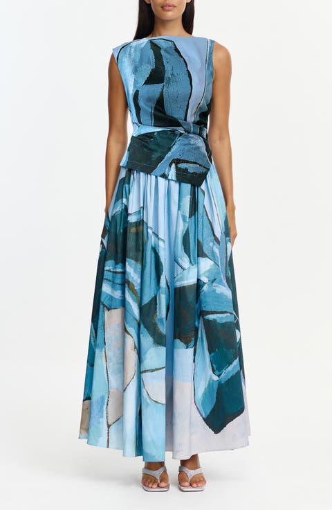 Robaker Print Sleeveless Maxi Dress