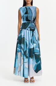 Acler Robaker Print Sleeveless Maxi Dress
