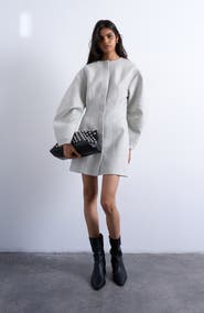 Topshop Structured Cocoon Long Sleeve Minidress