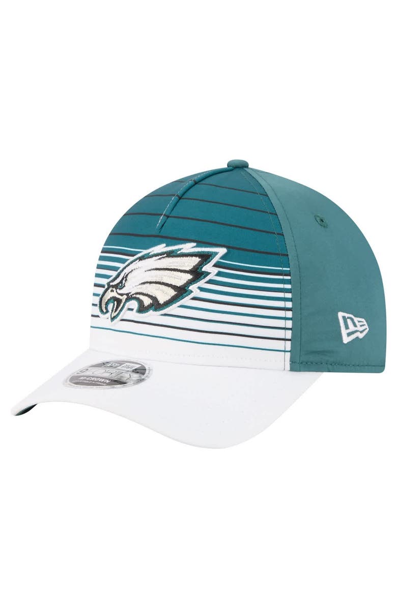 New Era Men's New Era  White/Midnight Green Philadelphia Eagles Adventure Gradient 9FORTY M-Crown A-Frame Adjustable Hat, Main, color, White