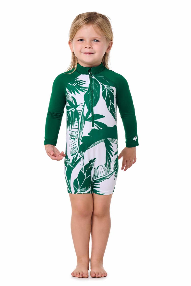 Baby's Kohala Neck-To-Knee Swimsuit, UPF 50+ Sun Protection, Main, color, Eden Green Colorblock